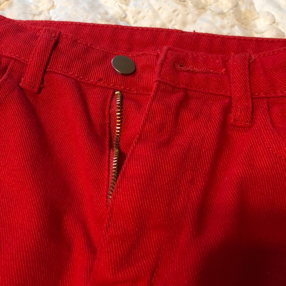 Red Denim Skirt - Picture 2 of 4